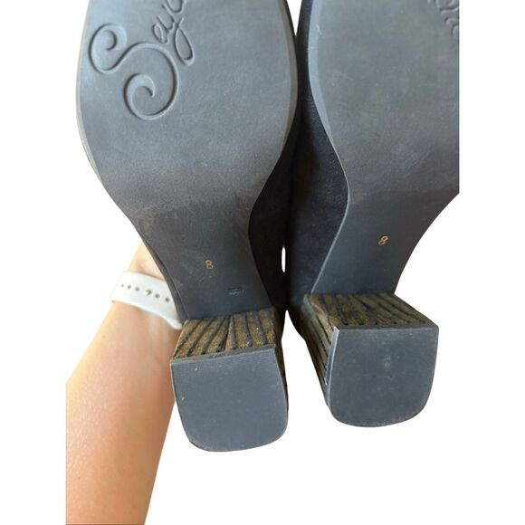 SEYCHELLES Make An Entrance Pump Heels size 8 Pointed Toe Black Suede - Picture 6 of 9